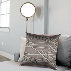Friar Grey Abstract Cushion Cover 16X16 Inch