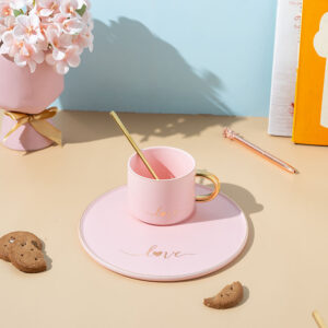 Cup and Saucer Set-Light Pink