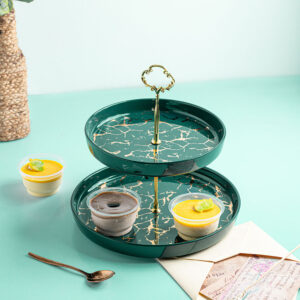 Glamorous Two Tier Cake Stand-Green